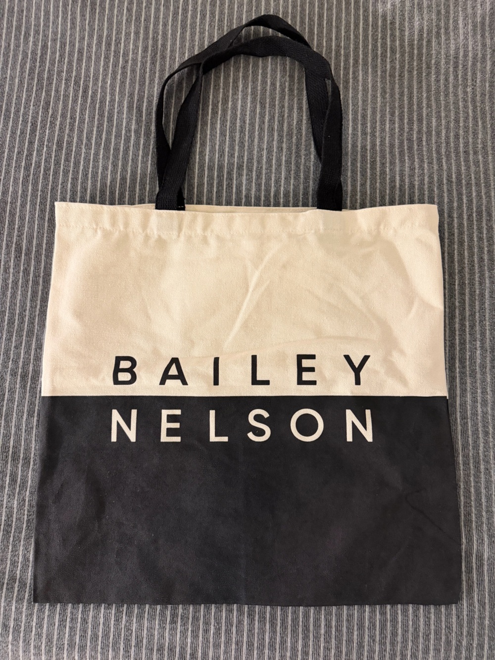 Bailey Nelson Colorblock Canvas Tote Bag Black Cream